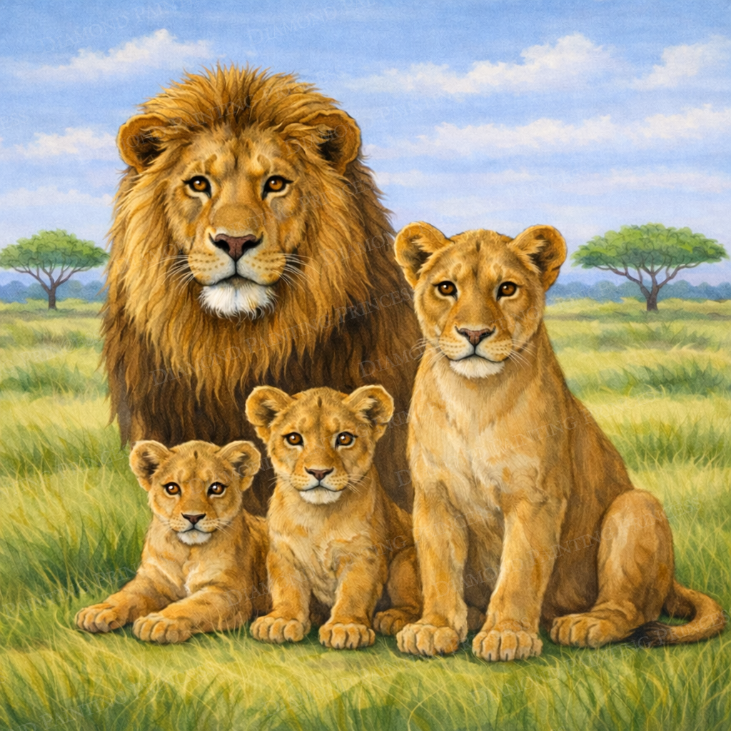 Lion Family – Diamond Painting Princess