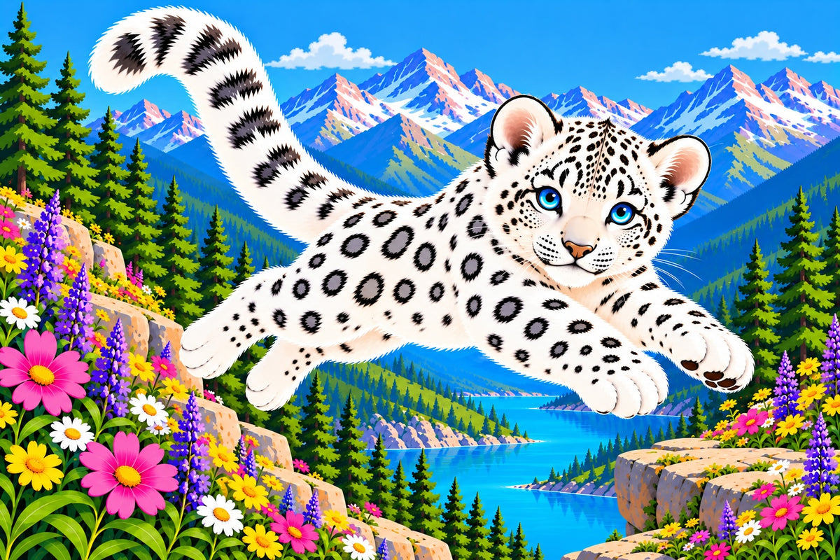 Snow Leopard Leap