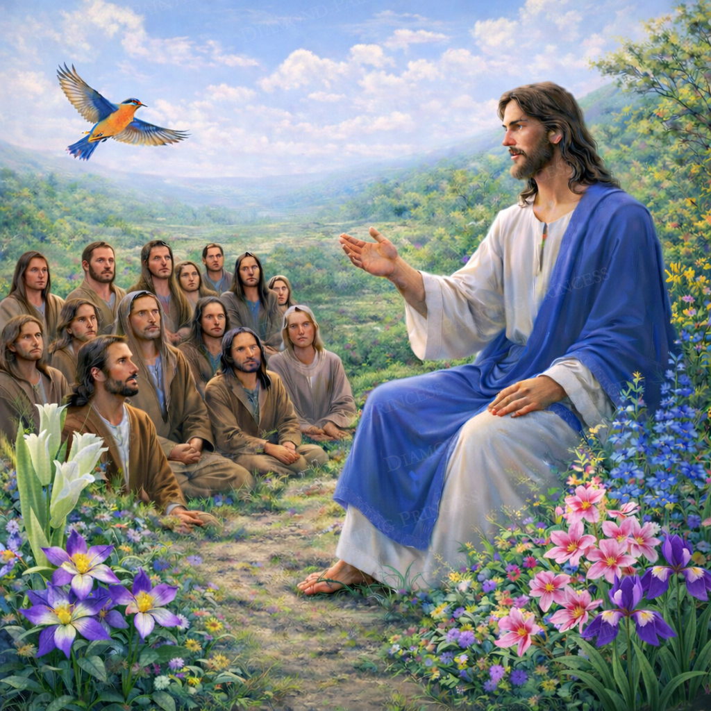 Jesus teaches about Birds and Flowers