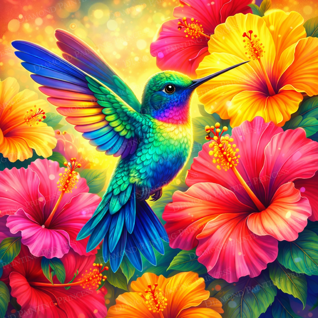 Hummingbird in Hibiscus