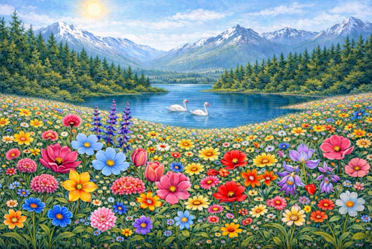 Swans at Alpine Lake