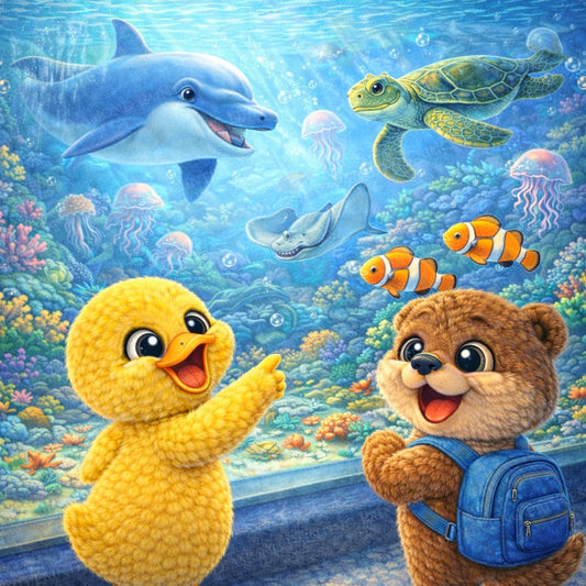 Cookie and Sky at the Aquarium