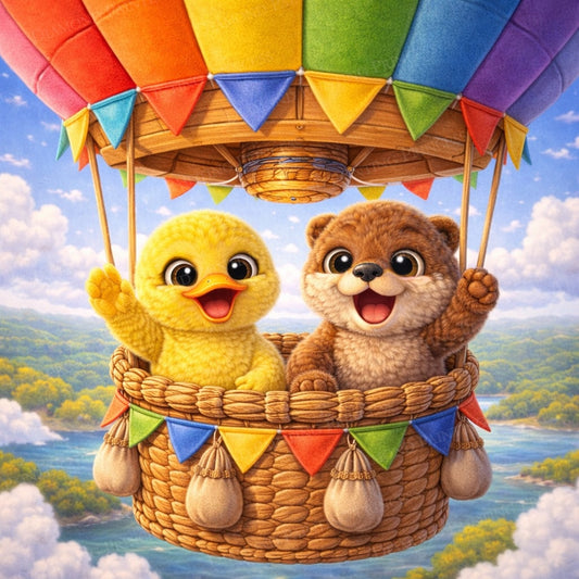 Cookie and Sky go on a Hot Air Balloon