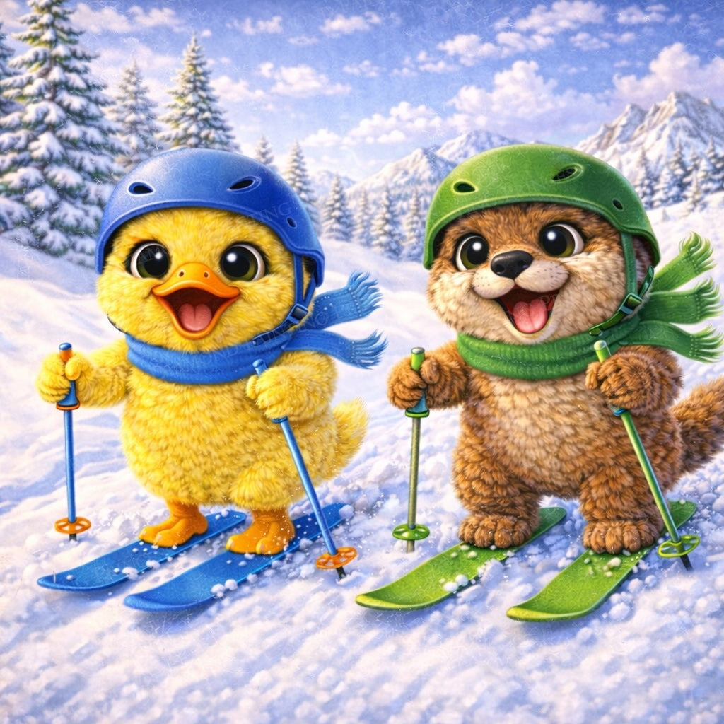 Cookie and Sky go Skiing