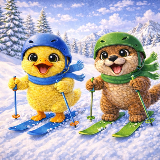 Cookie and Sky go Skiing