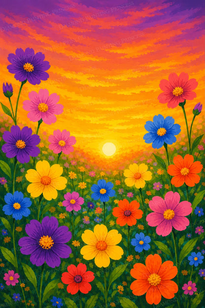 Wildflowers at Sunset