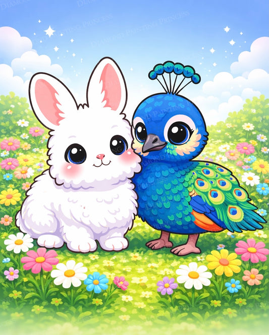 Bunny & Peacock Friends