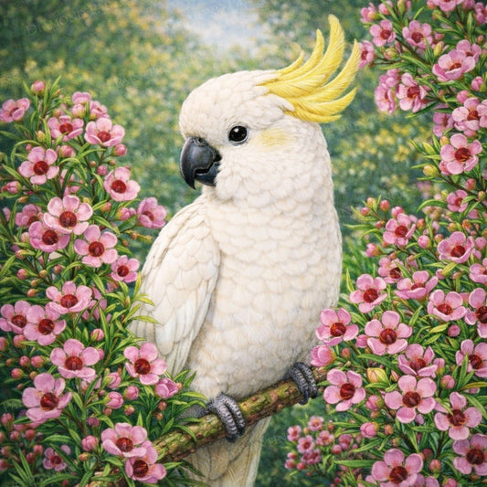 Cockatoo amongst the Blooms