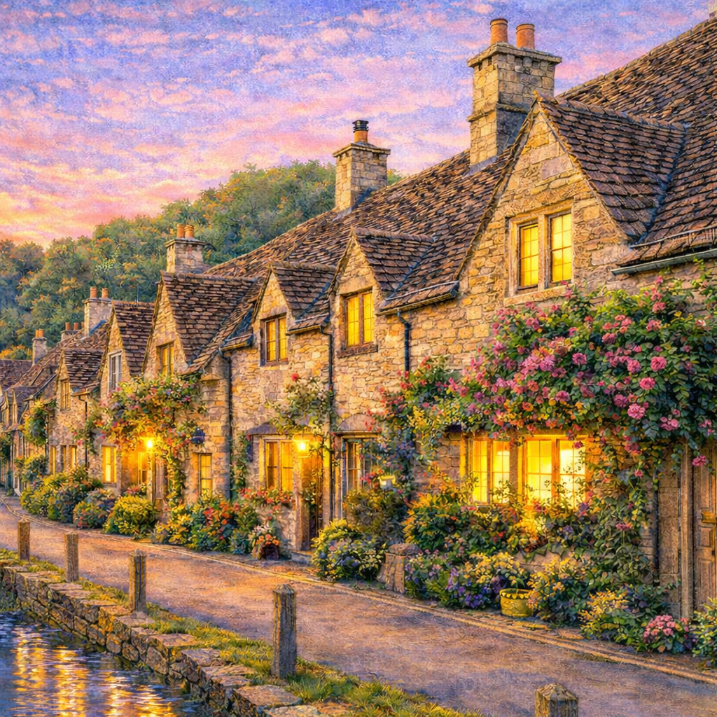 Cottages at Dusk