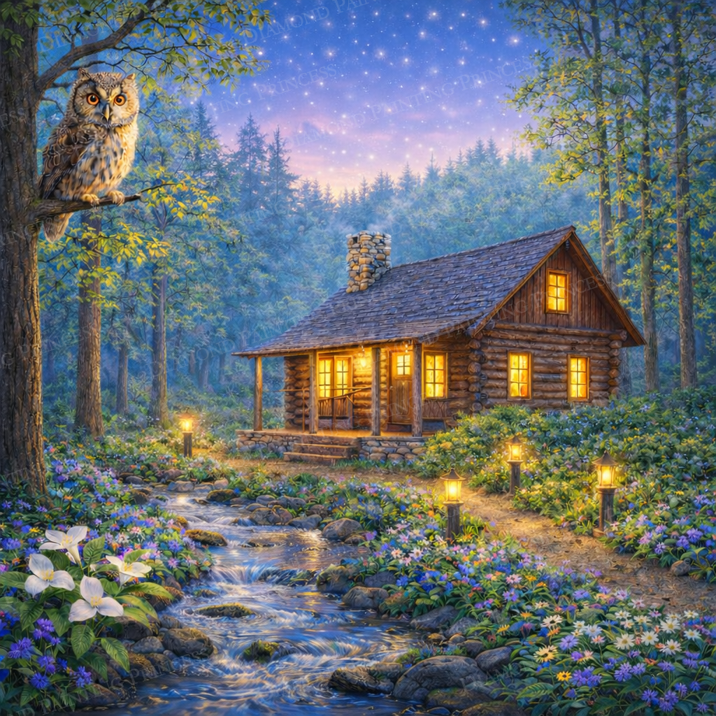 Moonlit Cabin