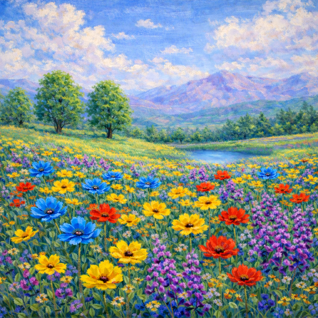 Sunlit Meadow Fields