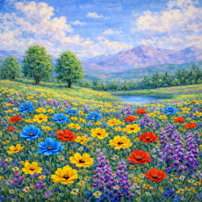 Sunlit Meadow Fields