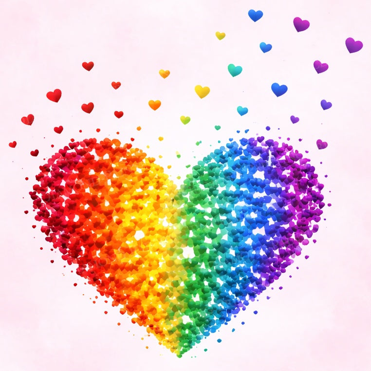 Rainbow Heart Burst